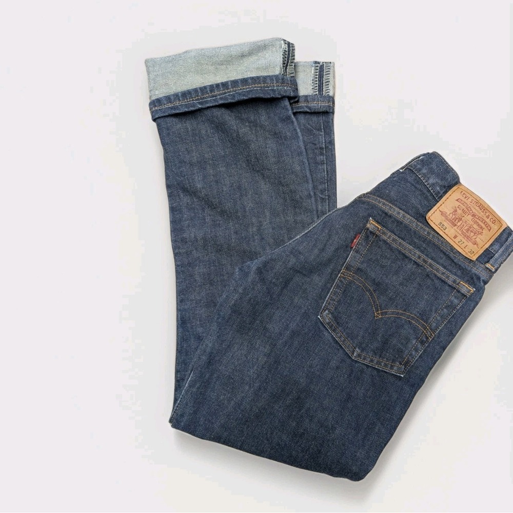 Vintage Levi's 553 Jeans W27 Made in Japan 1998 Dark Indigo Straight Leg Preppy